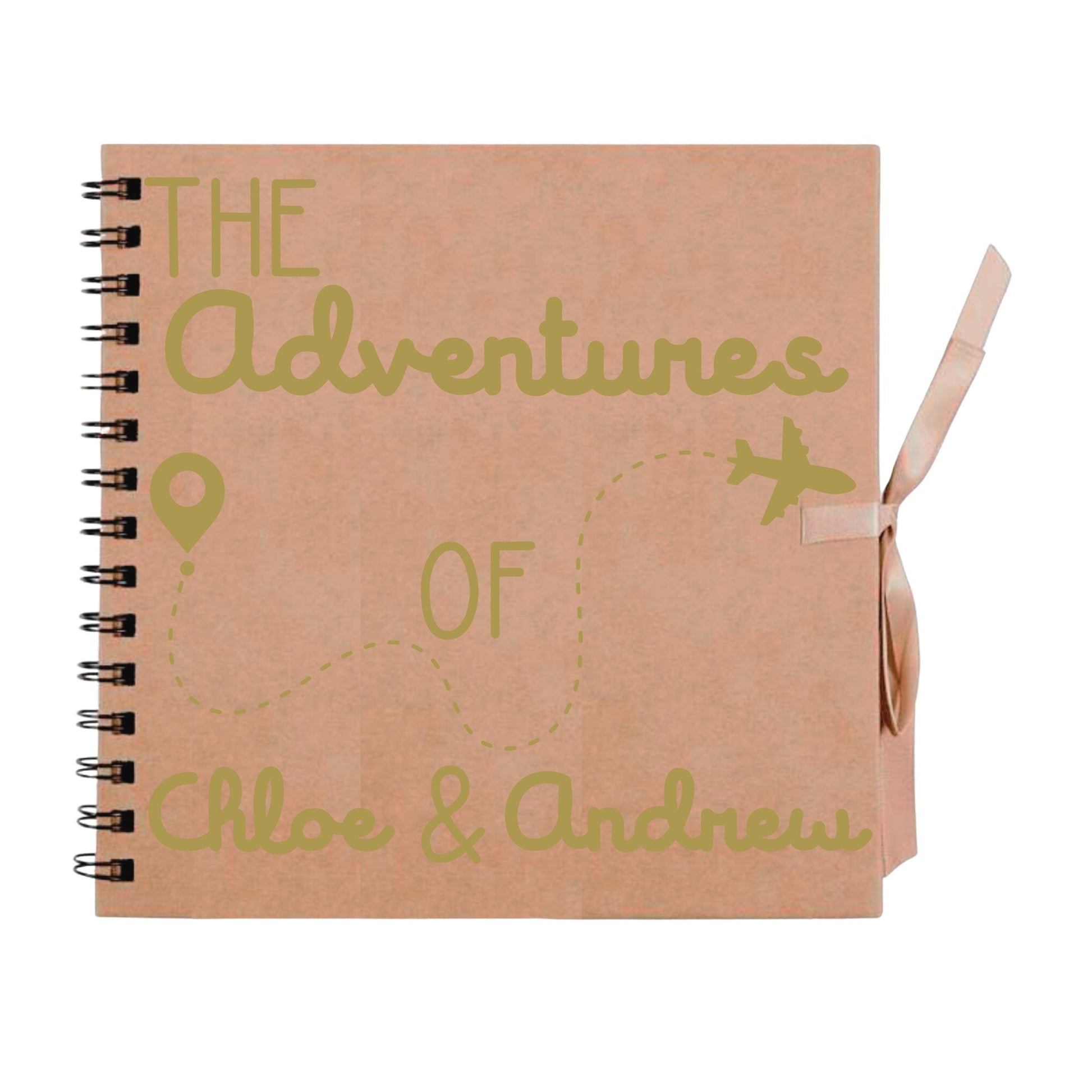 Personalised Travel Scrapbook | Custom Plane Adventure Journal | Holiday Photo Album Gift for Couples | 20.3 x 20.3cm | 8 x 8 Inch |