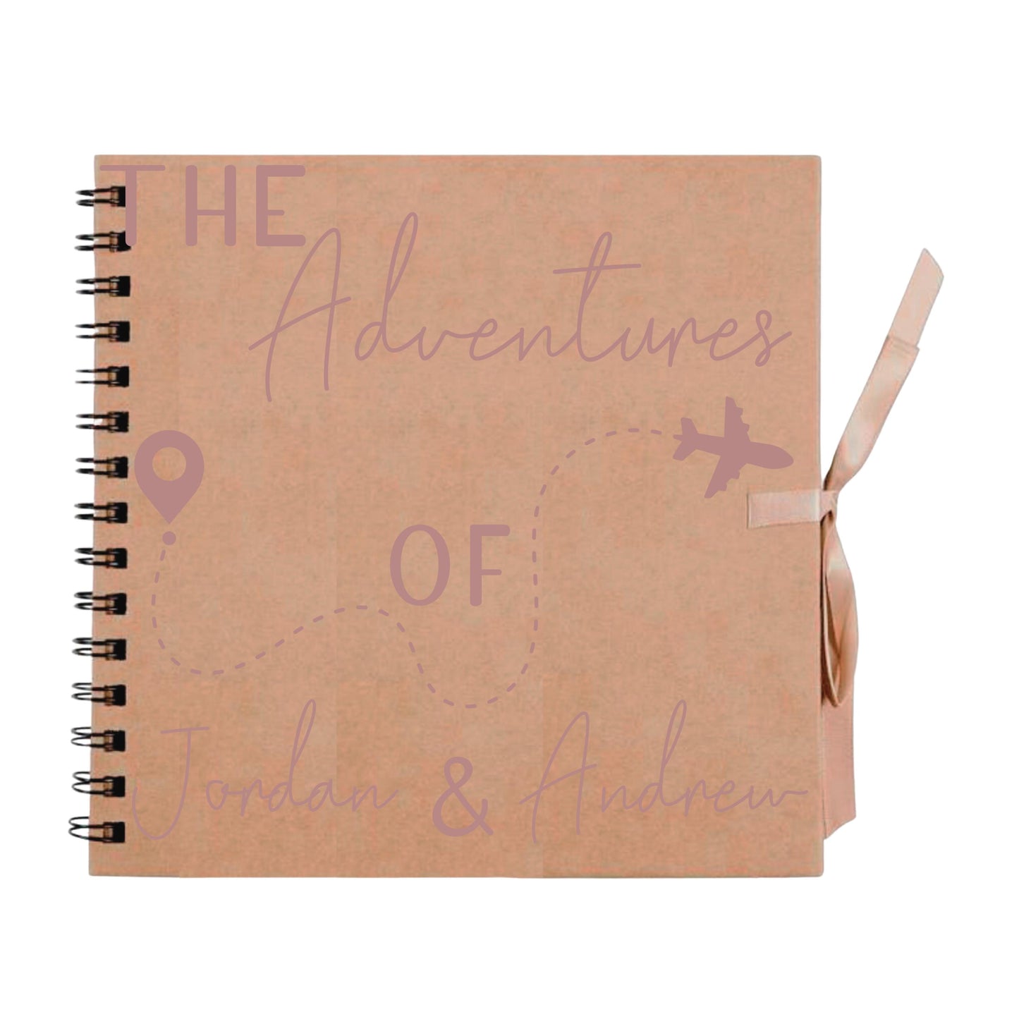 Personalised Travel Scrapbook | Custom Plane Adventure Journal | Holiday Photo Album Gift for Couples | 20.3 x 20.3cm | 8 x 8 Inch |