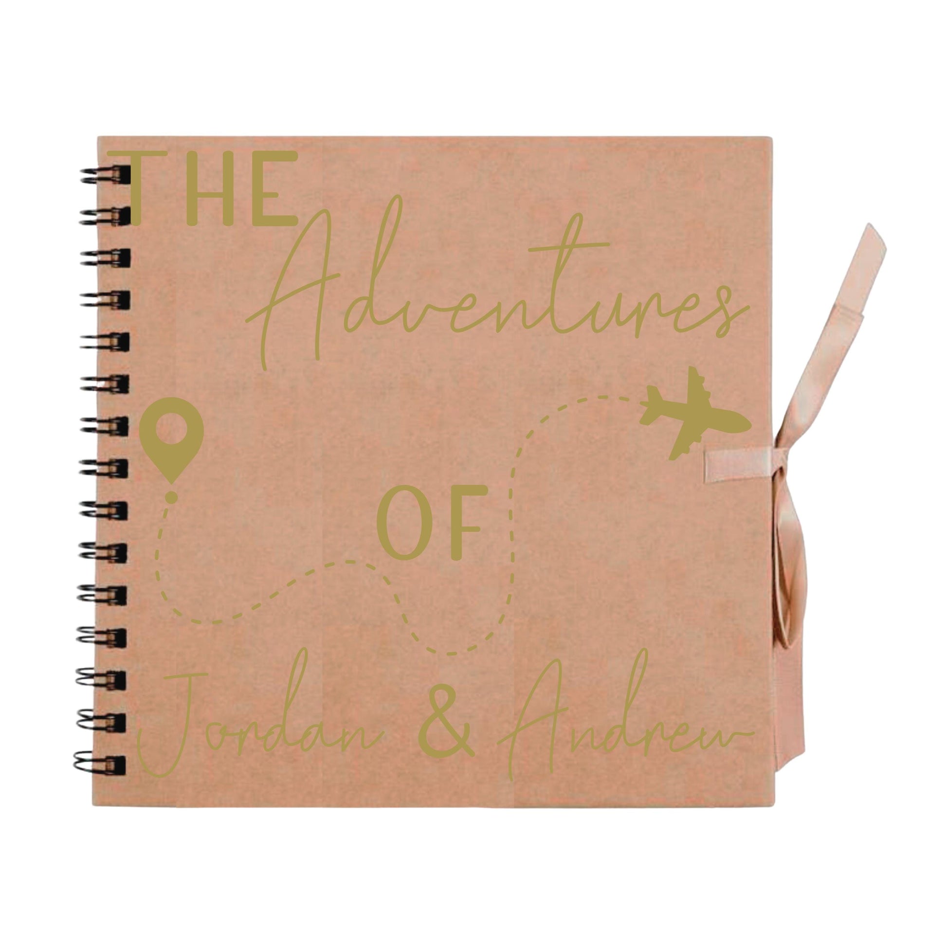Personalised Travel Scrapbook | Custom Plane Adventure Journal | Holiday Photo Album Gift for Couples | 20.3 x 20.3cm | 8 x 8 Inch |