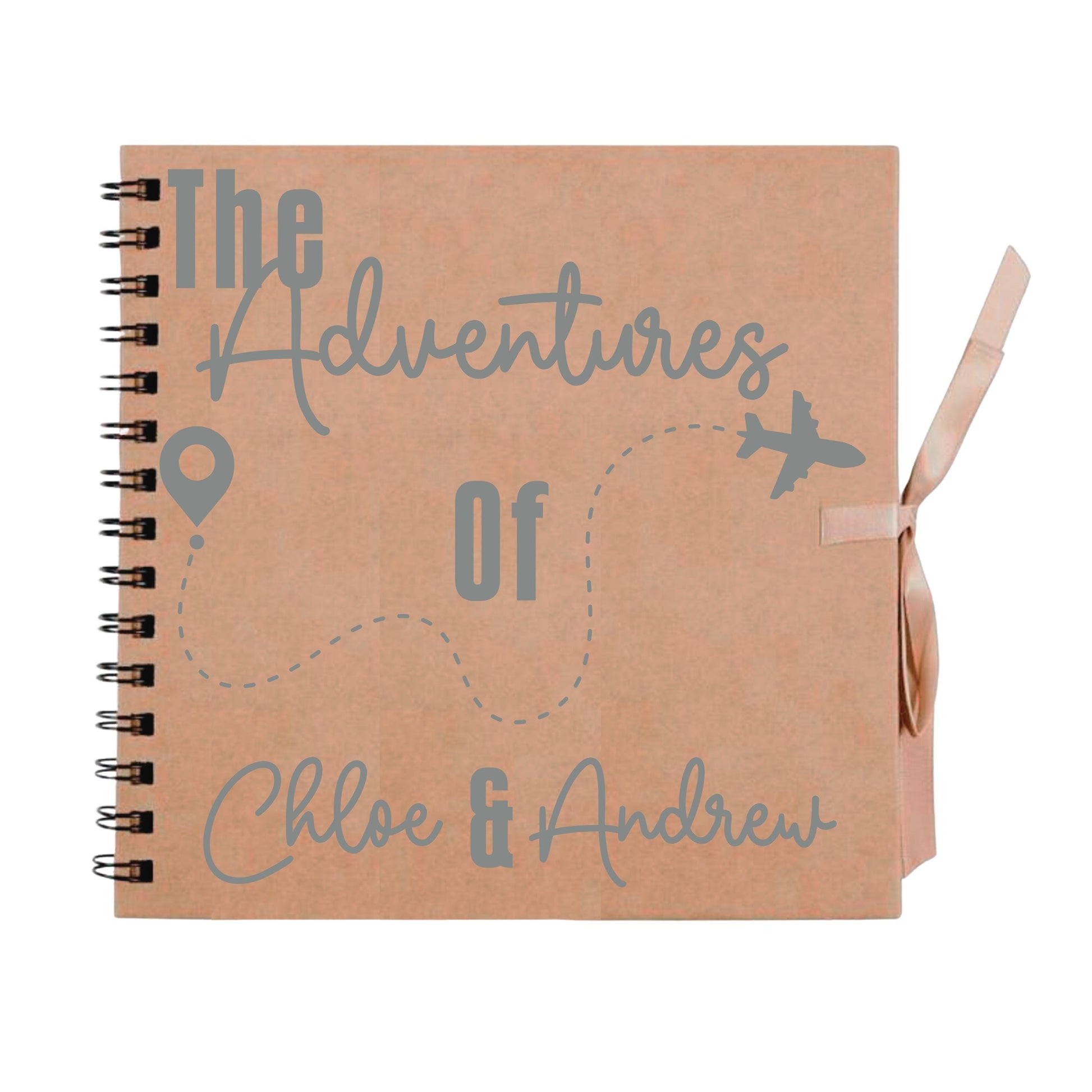 Personalised Travel Scrapbook | Custom Plane Adventure Journal | Holiday Photo Album Gift for Couples | 20.3 x 20.3cm | 8 x 8 Inch |