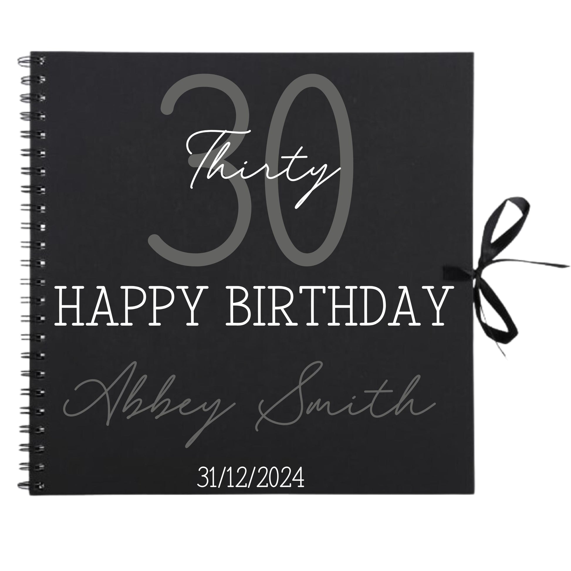 Personalised Birthday Scrapbook | Milestone Guestbook | 18th 21st 30th Birthday Memory Album | Custom Birthday Journal | 30.5 x 30.5 cm