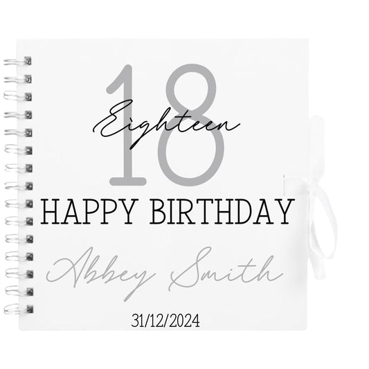 Personalised Birthday Scrapbook | Milestone Guestbook | 18th 21st 30th Birthday Memory Album | Custom Birthday Journal | 20.3 x 20.3cm