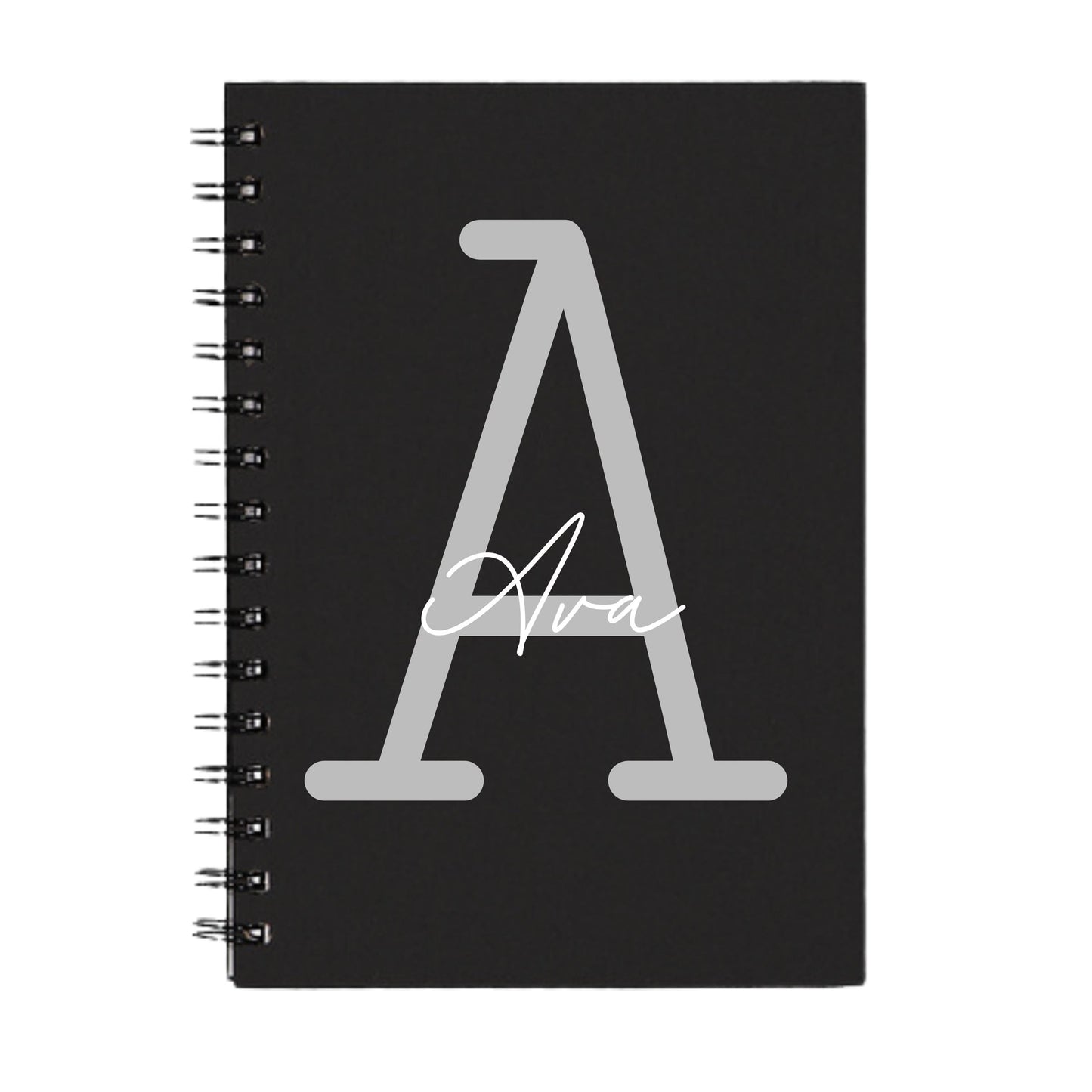 Personalised Name and Large Initial A5 Spiral Notebook | Custom Notebook |Office Gift |Bridesmaid Gift | Gift for Her | Gift for Him