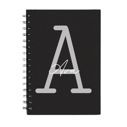Personalised Name and Large Initial A5 Spiral Notebook | Custom Notebook |Office Gift |Bridesmaid Gift | Gift for Her | Gift for Him