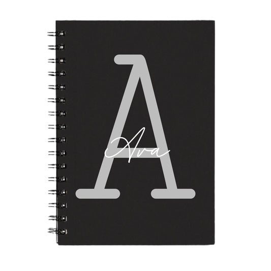 Personalised Name and Large Initial A5 Spiral Notebook | Custom Notebook |Office Gift |Bridesmaid Gift | Gift for Her | Gift for Him