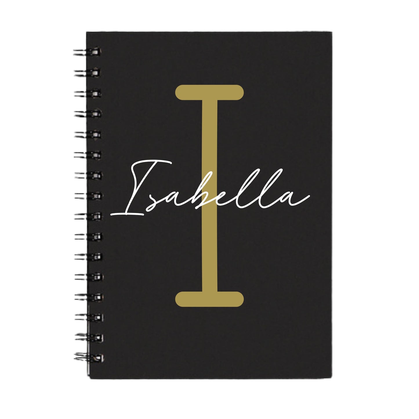 Personalised Name and Large Initial A5 Spiral Notebook | Custom Notebook |Office Gift |Bridesmaid Gift | Gift for Her | Gift for Him