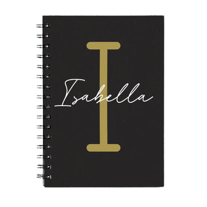 Personalised Name and Large Initial A5 Spiral Notebook | Custom Notebook |Office Gift |Bridesmaid Gift | Gift for Her | Gift for Him