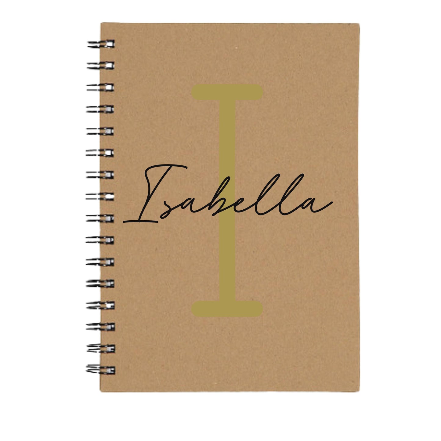 Personalised Name and Large Initial A5 Spiral Notebook | Custom Notebook |Office Gift |Bridesmaid Gift | Gift for Her | Gift for Him