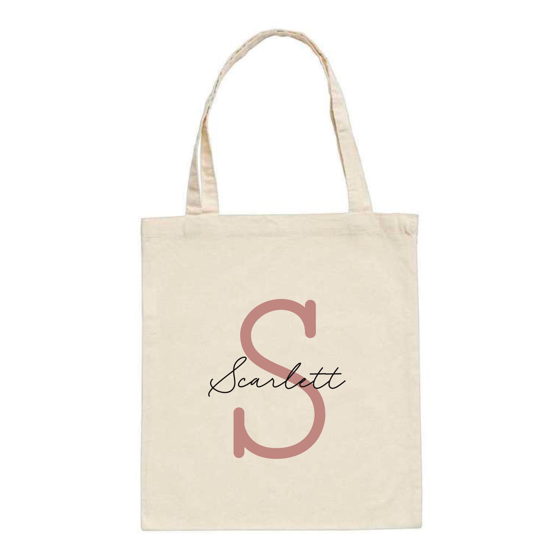 Personalised Name and Large Initial Cotton Tote Bag | Personalised Tote | Natural Cotton Bag | Bridal Party | Gift for Her