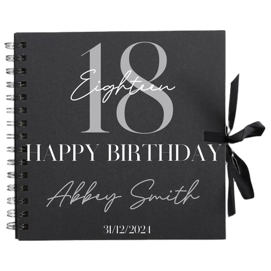 Personalised Birthday Scrapbook | Milestone Guestbook | 18th 21st 30th Birthday Memory Album | Custom Birthday Journal | 20.3 x 20.3cm