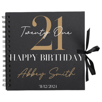 Personalised Birthday Scrapbook | Milestone Guestbook | 18th 21st 30th Birthday Memory Album | Custom Birthday Journal | 20.3 x 20.3cm