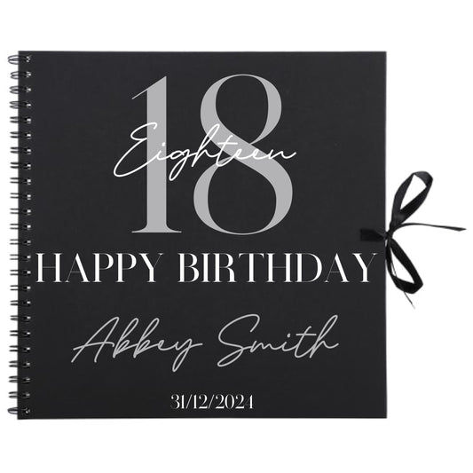 Personalised Birthday Scrapbook | Milestone Guestbook | 18th 21st 30th Birthday Memory Album | Custom Birthday Journal | 30.5 x 30.5cm
