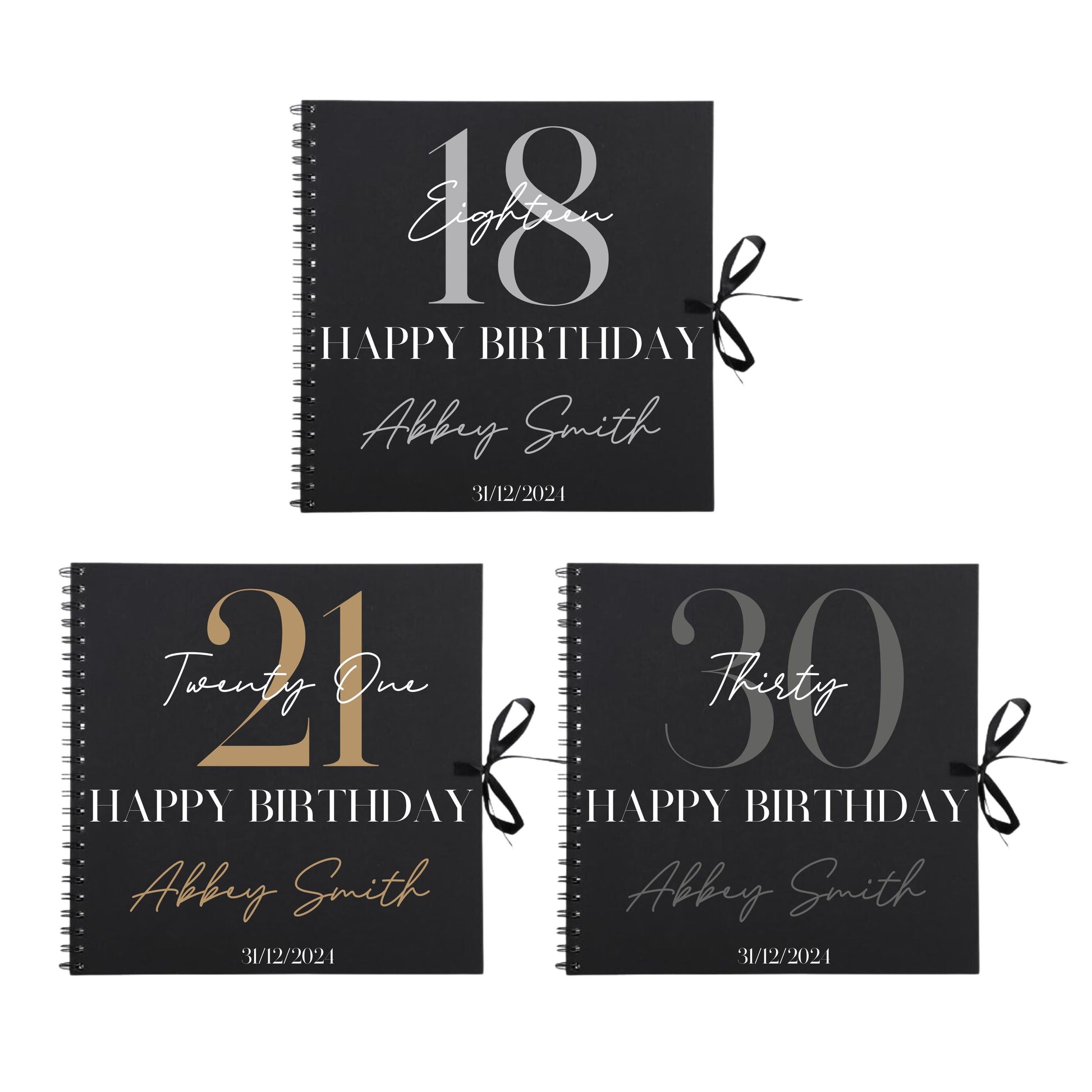 Personalised Birthday Scrapbook | Milestone Guestbook | 18th 21st 30th Birthday Memory Album | Custom Birthday Journal | 30.5 x 30.5cm