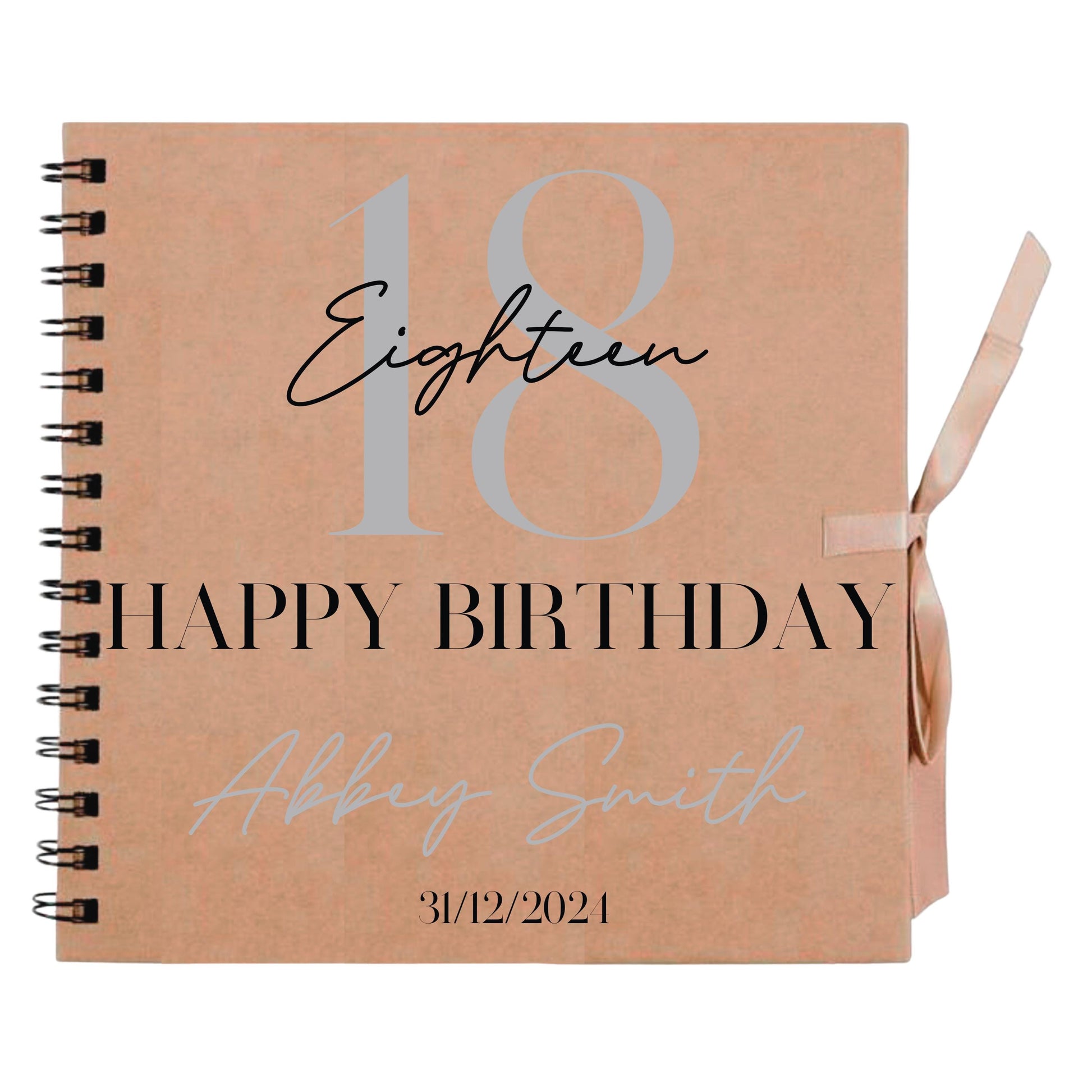 Personalised Birthday Scrapbook | Milestone Guestbook | 18th 21st 30th Birthday Memory Album | Custom Birthday Journal | 20.3 x 20.3cm