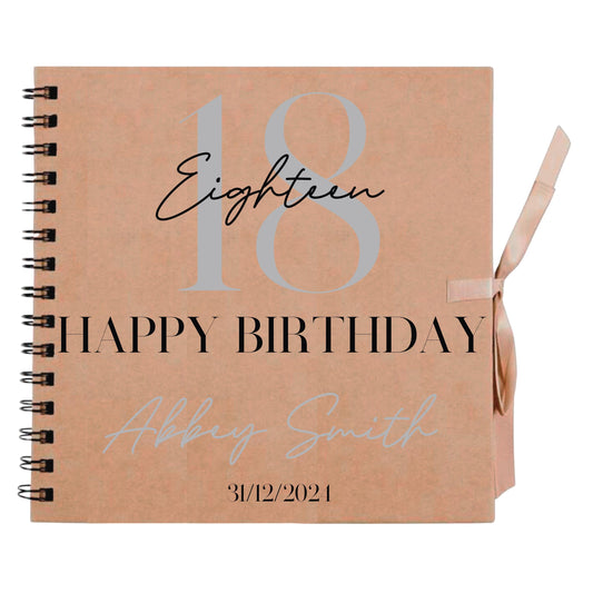 Personalised Birthday Scrapbook | Milestone Guestbook | 18th 21st 30th Birthday Memory Album | Custom Birthday Journal | 20.3 x 20.3cm