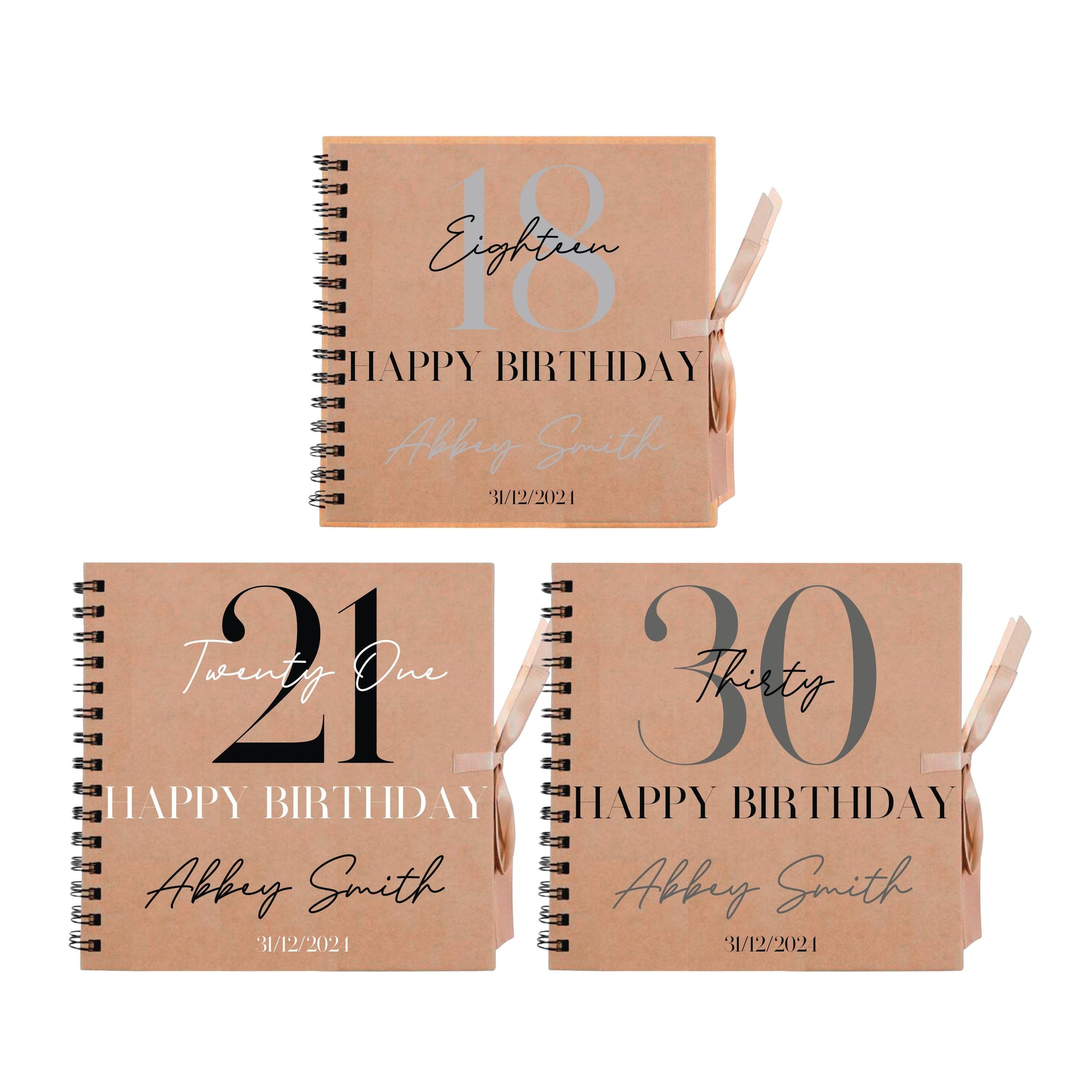 Personalised Birthday Scrapbook | Milestone Guestbook | 18th 21st 30th Birthday Memory Album | Custom Birthday Journal | 20.3 x 20.3cm