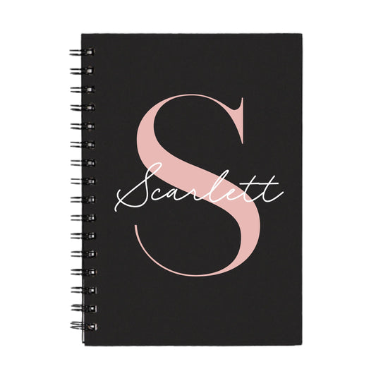 Personalised Name and Initial A5 Spiral Notebook | Customised Notebook |Office Gift | Birthday Gift | Gift for Him | Gift for Her