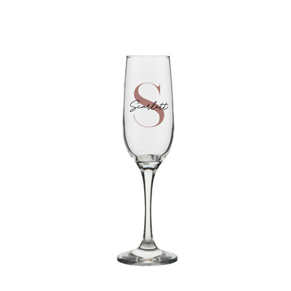 Personalised Name and Large Initial/Birthday Milestone Champagne Glass | Personalised Name and Age Wine Glass | | 18th 21st 30th 40th 50th