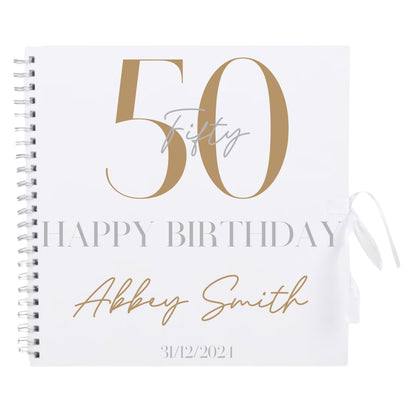 Personalised Birthday Scrapbook | Milestone Guestbook | 18th 21st 30th Birthday Memory Album | Custom Birthday Journal | 30.5 x 30.5 cm