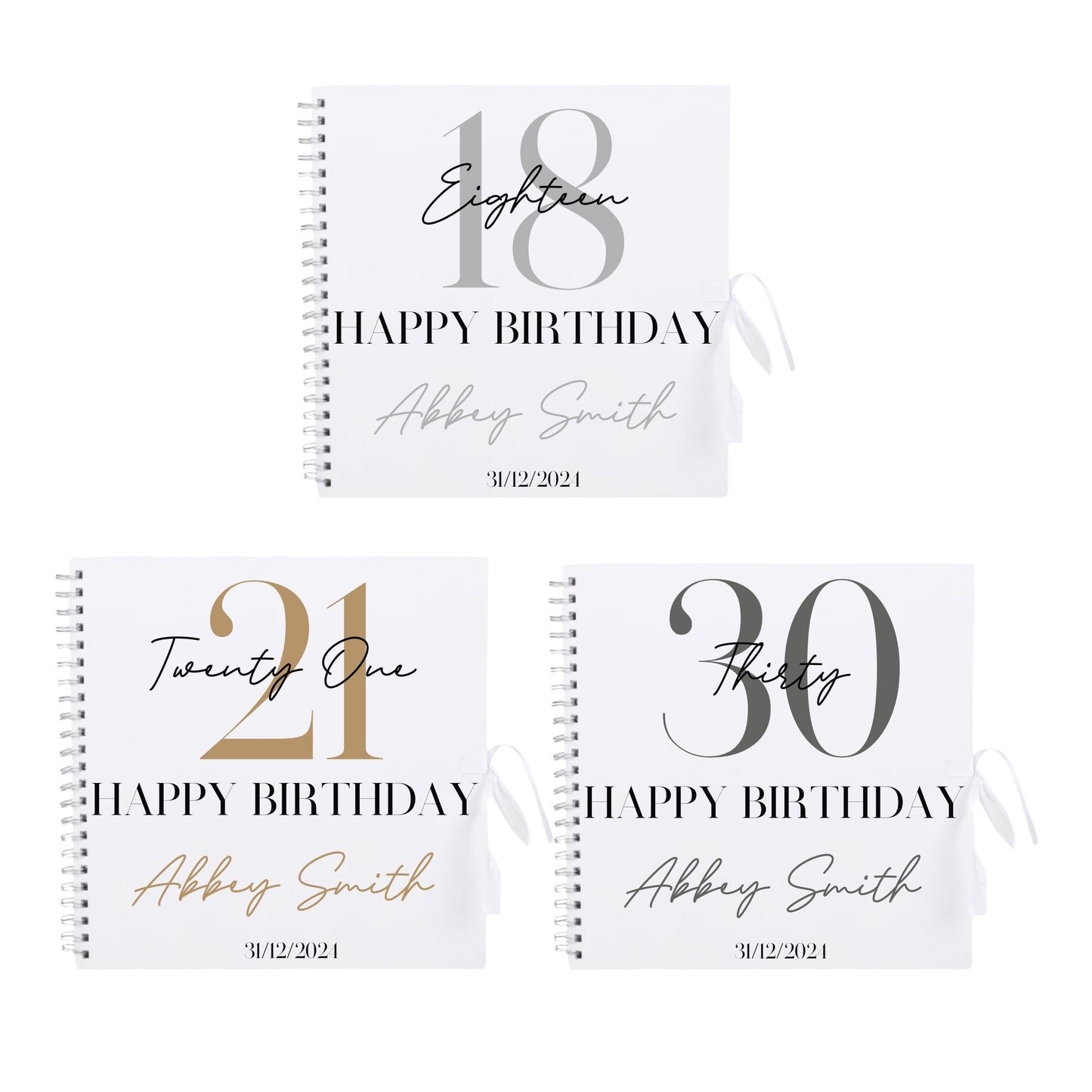 Personalised Birthday Scrapbook | Milestone Guestbook | 18th 21st 30th Birthday Memory Album | Custom Birthday Journal | 30.5 x 30.5 cm