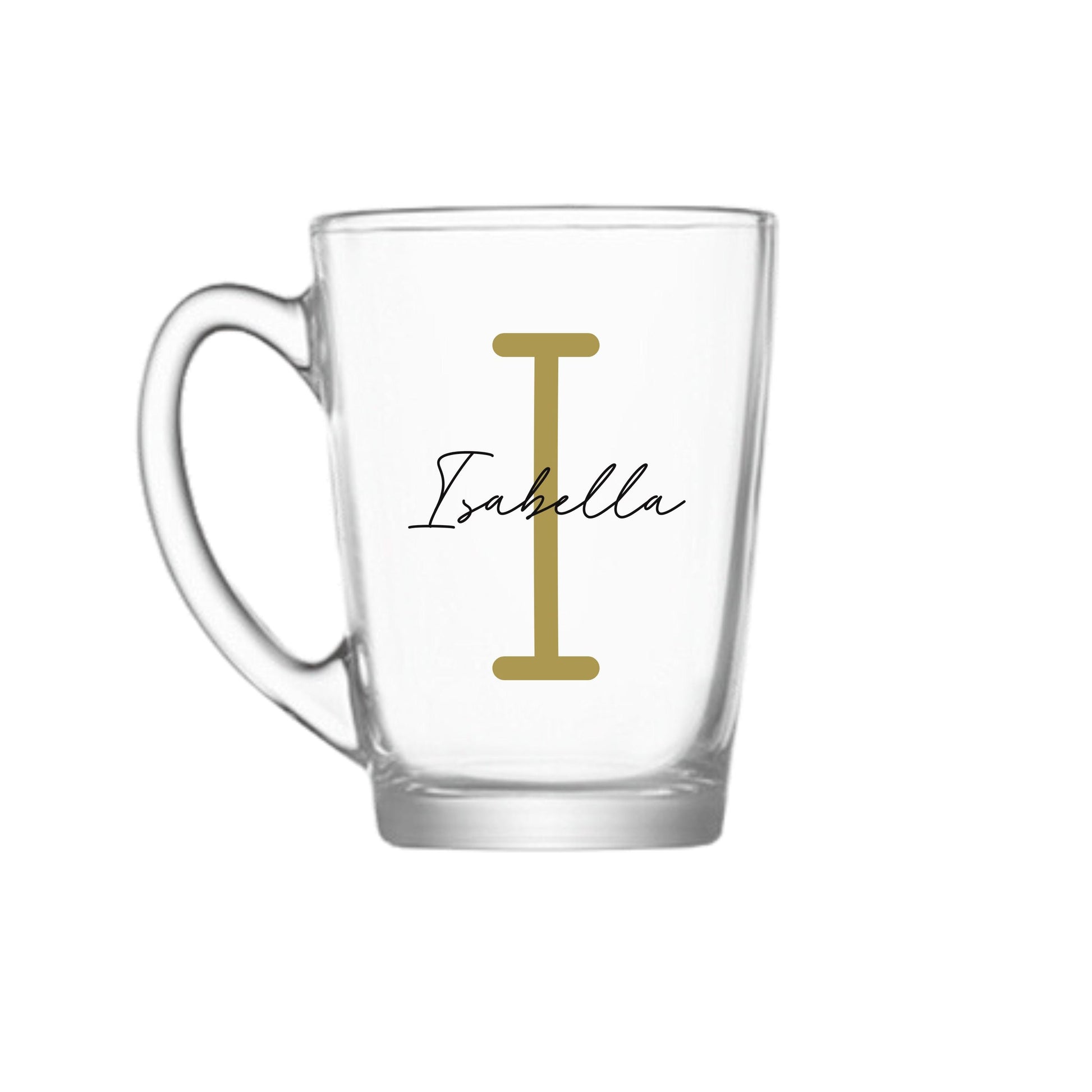 Personalised Name and Large Initial Glass Mug | Personalised Name and Age Mug | Custom Name Mug | Initial Mug | Birthday | Wedding