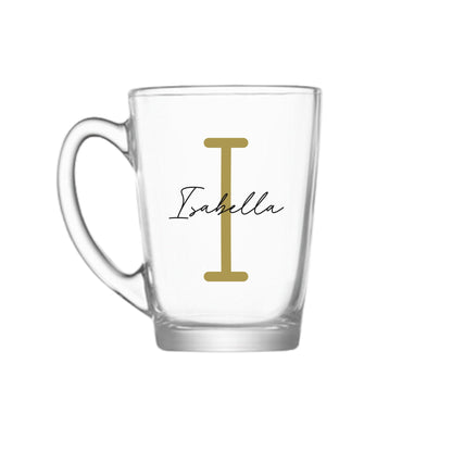 Personalised Name and Large Initial Glass Mug | Personalised Name and Age Mug | Custom Name Mug | Initial Mug | Birthday | Wedding