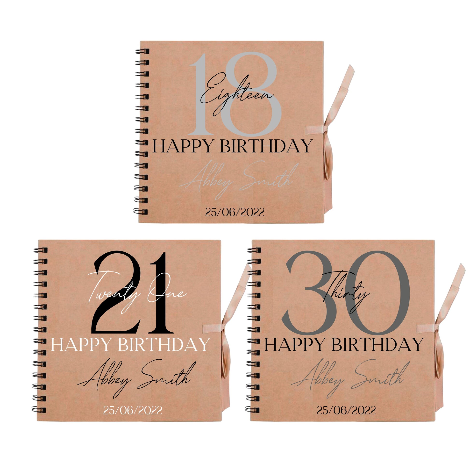 Personalised Birthday Scrapbook | Milestone Guestbook | 18th 21st 30th Birthday Memory Album | Custom Birthday Journal | 20.3 x 20.3cm