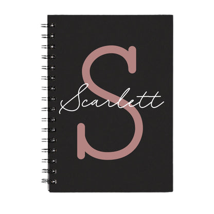 Personalised Name and Large Initial A5 Spiral Notebook | Custom Notebook |Office Gift |Bridesmaid Gift | Gift for Her | Gift for Him