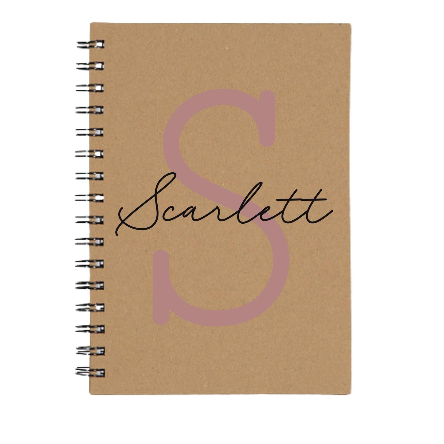 Personalised Name and Large Initial A5 Spiral Notebook | Custom Notebook |Office Gift |Bridesmaid Gift | Gift for Her | Gift for Him