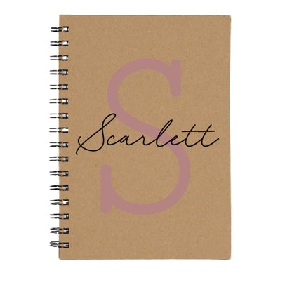 Personalised Name and Large Initial A5 Spiral Notebook | Custom Notebook |Office Gift |Bridesmaid Gift | Gift for Her | Gift for Him