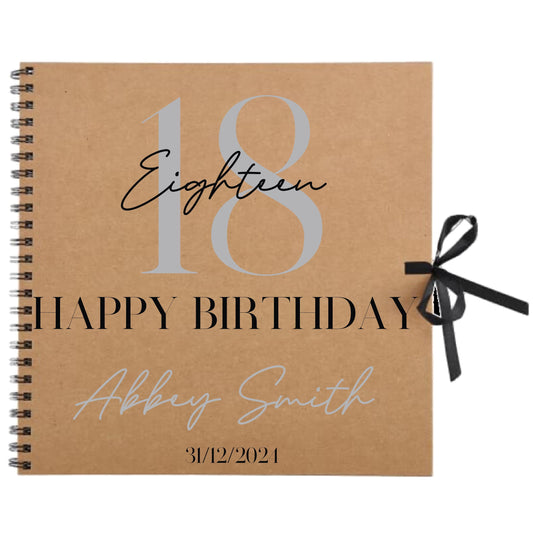 Personalised Birthday Scrapbook | Milestone Guestbook | 18th 21st 30th Birthday Memory Album | Custom Birthday Journal | 30.5 x 30.5cm