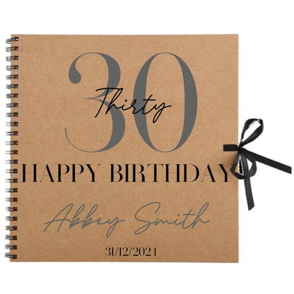 Personalised Birthday Scrapbook | Milestone Guestbook | 18th 21st 30th Birthday Memory Album | Custom Birthday Journal | 30.5 x 30.5cm