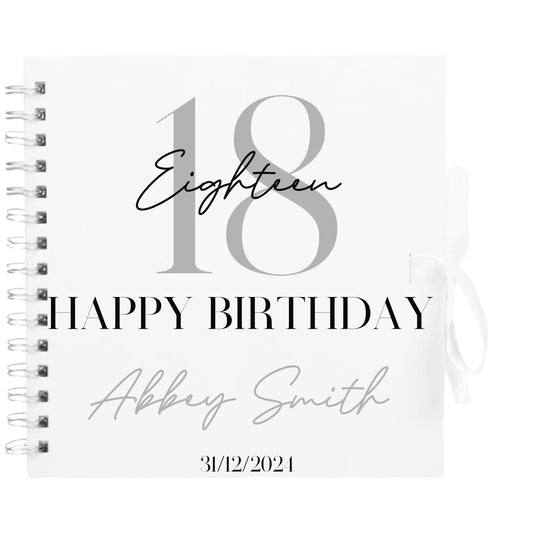 Personalised Birthday Scrapbook | Milestone Guestbook | 18th 21st 30th Birthday Memory Album | Custom Birthday Journal | 20.3 x 20.3cm