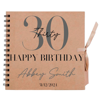 Personalised Birthday Scrapbook | Milestone Guestbook | 18th 21st 30th Birthday Memory Album | Custom Birthday Journal | 20.3 x 20.3cm