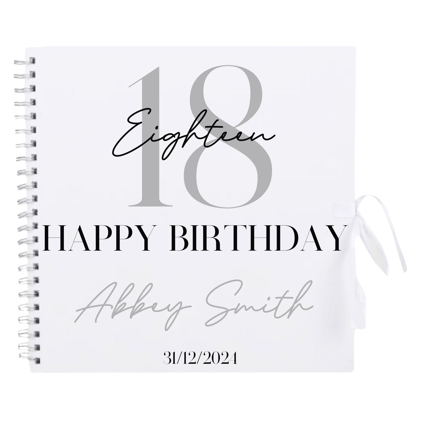 Personalised Birthday Scrapbook | Milestone Guestbook | 18th 21st 30th Birthday Memory Album | Custom Birthday Journal | 30.5 x 30.5 cm