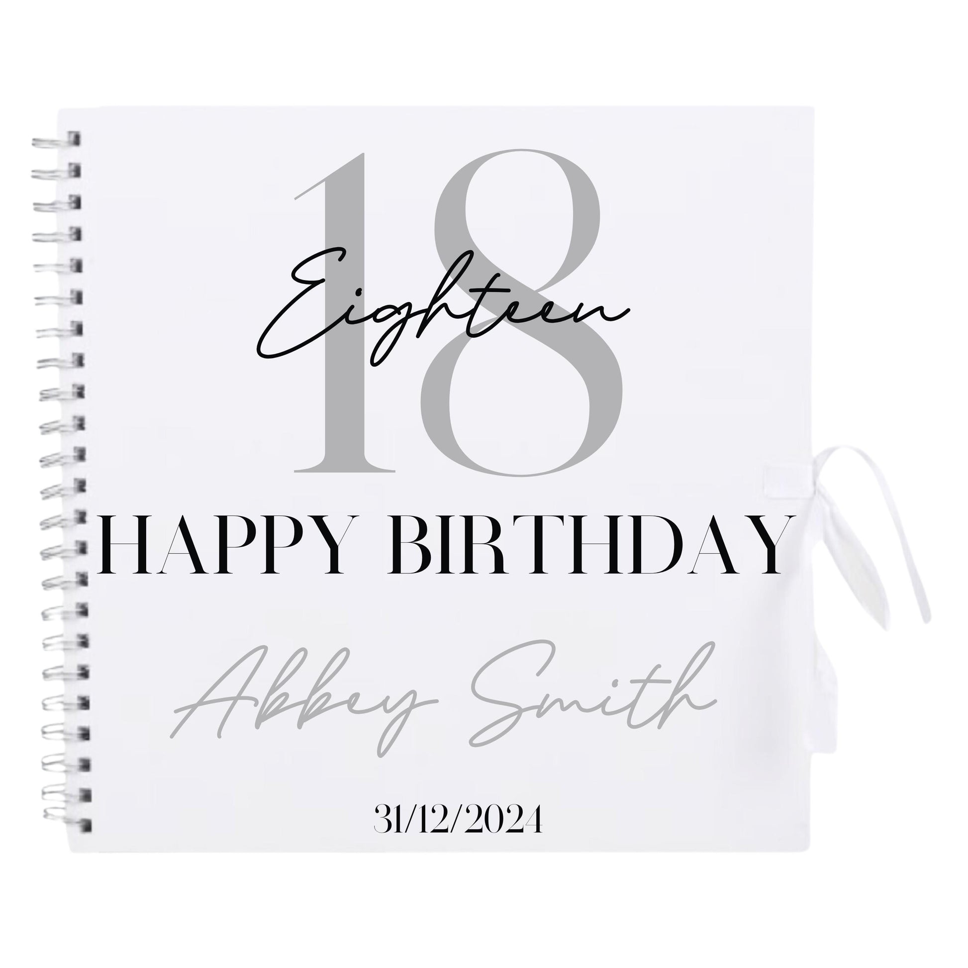 Personalised Birthday Scrapbook | Milestone Guestbook | 18th 21st 30th Birthday Memory Album | Custom Birthday Journal | 30.5 x 30.5 cm