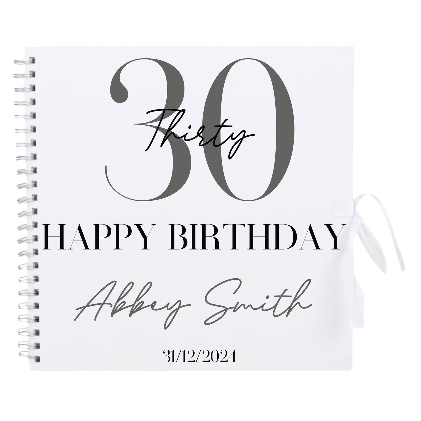 Personalised Birthday Scrapbook | Milestone Guestbook | 18th 21st 30th Birthday Memory Album | Custom Birthday Journal | 30.5 x 30.5 cm