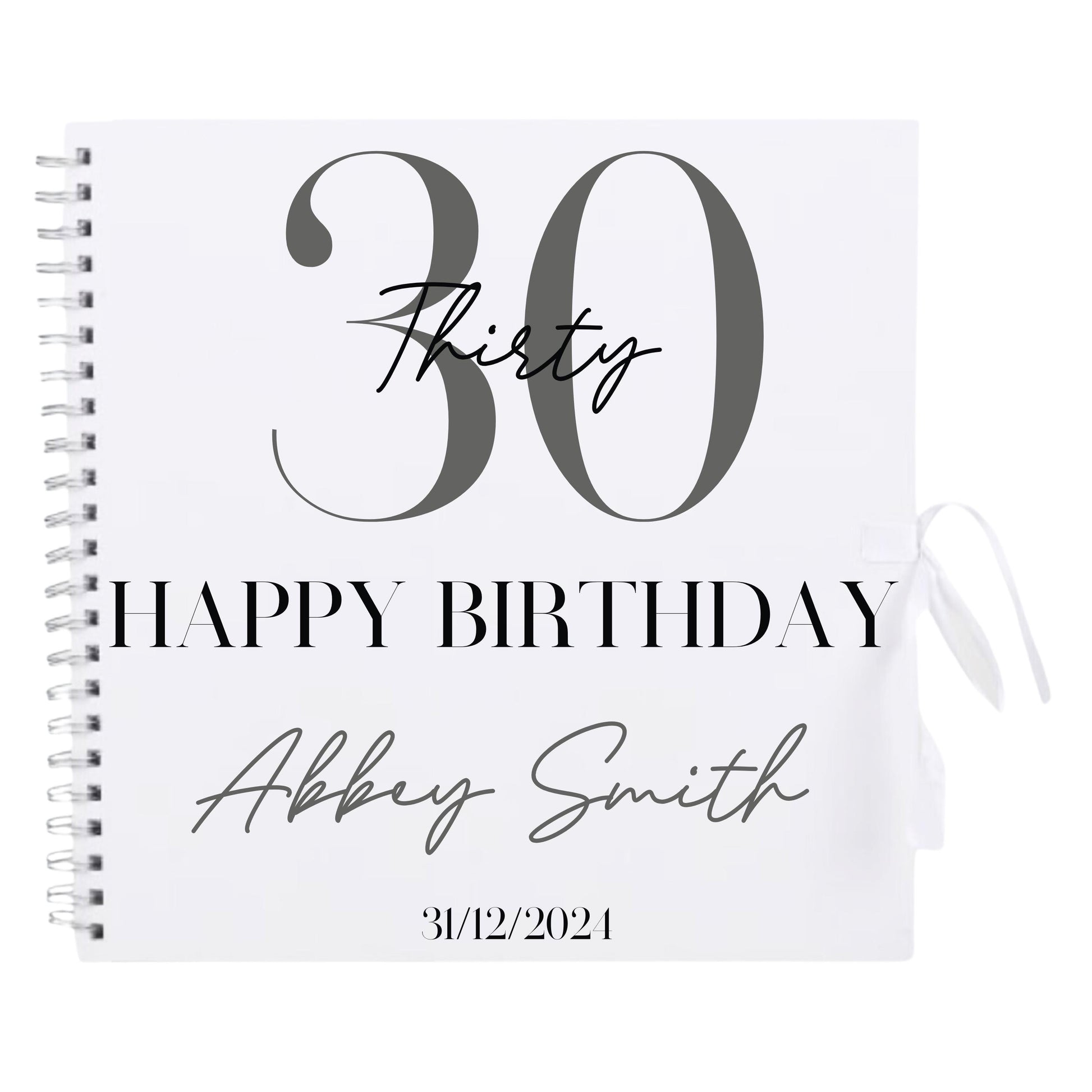 Personalised Birthday Scrapbook | Milestone Guestbook | 18th 21st 30th Birthday Memory Album | Custom Birthday Journal | 30.5 x 30.5 cm