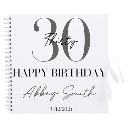 Personalised Birthday Scrapbook | Milestone Guestbook | 18th 21st 30th Birthday Memory Album | Custom Birthday Journal | 30.5 x 30.5 cm