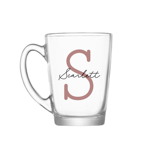 Personalised Name and Large Initial Glass Mug | Personalised Name and Age Mug | Custom Name Mug | Initial Mug | Birthday | Wedding