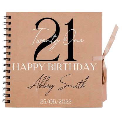 Personalised Birthday Scrapbook | Milestone Guestbook | 18th 21st 30th Birthday Memory Album | Custom Birthday Journal | 20.3 x 20.3cm