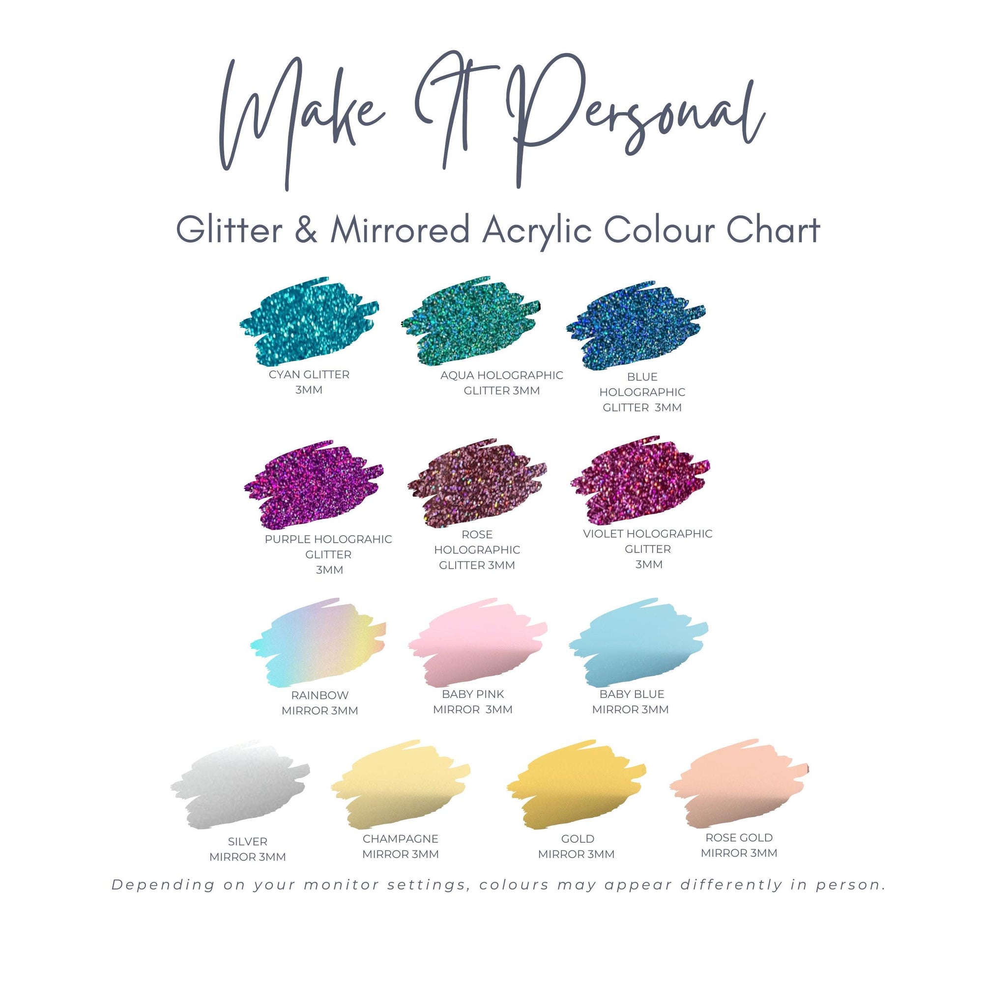 Make it personal gift co colour swatch 