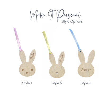 Personalised Easter Bunny Tag | Easter Basket Tag | Happy Easter | Acrylic | Wood | Easter Plaque | Easter Decor | Baby Easter