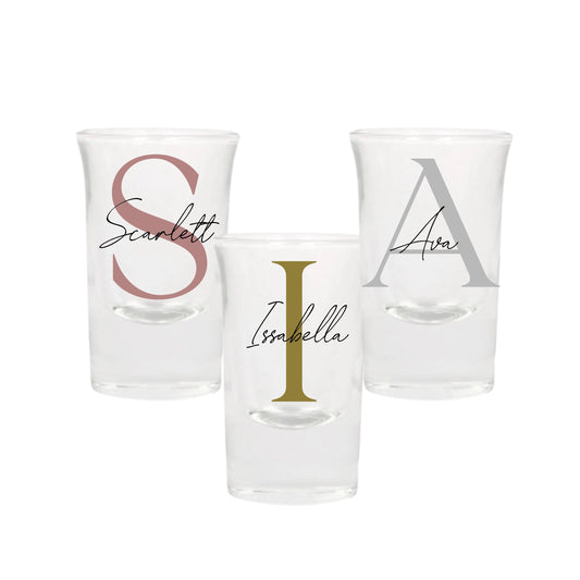 Personalised Name and Large Initial/Birthday Milestone Shot Glass | Personalised Name and Age Wine Shot Glass | 18th 21st 30th 40th 50th