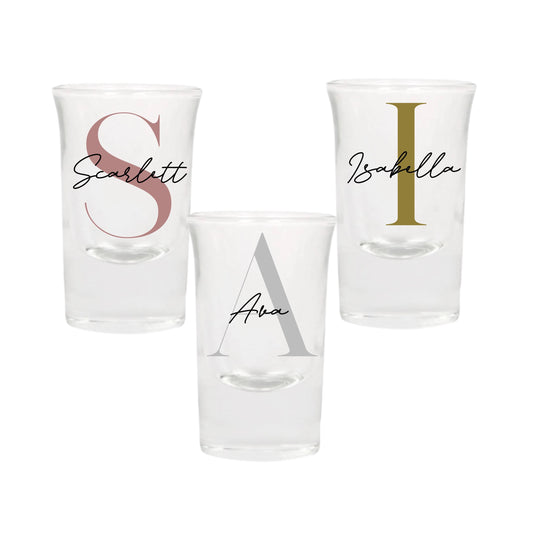 Personalised Name and Large Initial/Birthday Milestone Shot Glass | Personalised Name and Age Wine Shot Glass | 18th 21st 30th 40th 50th