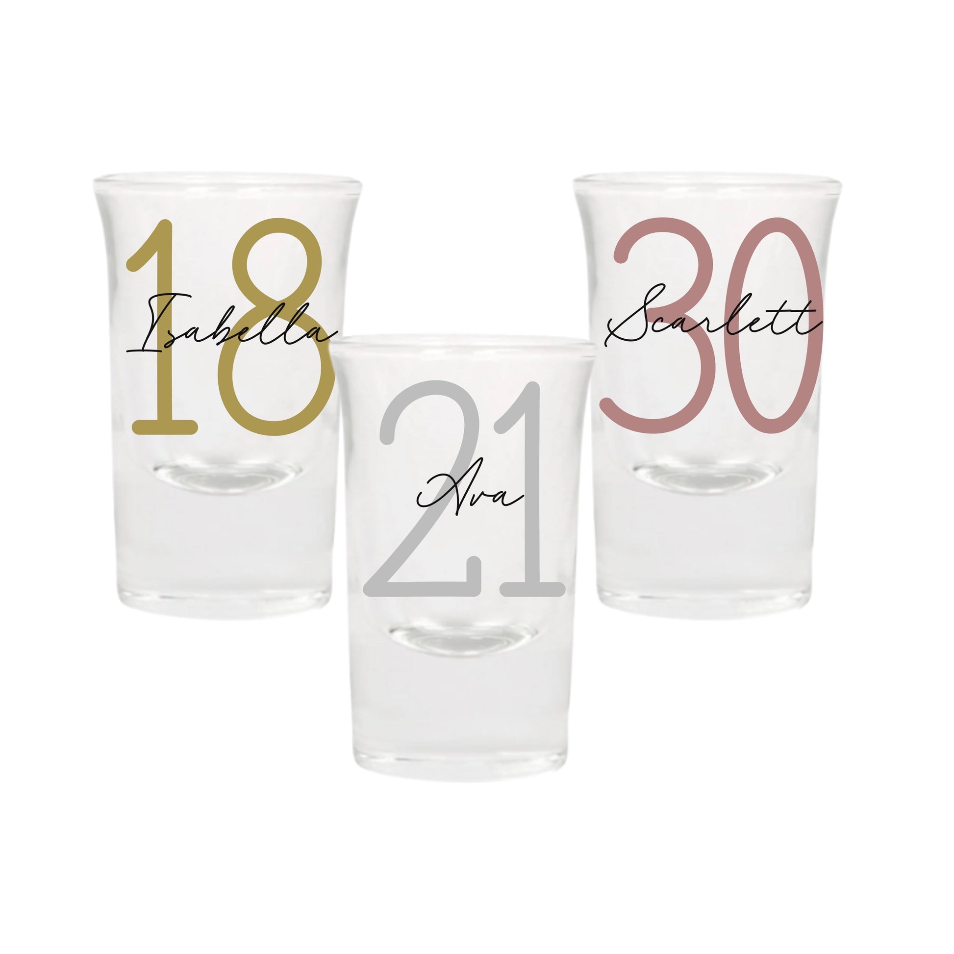 Personalised Name and Large Initial/Birthday Milestone Shot Glass | Personalised Name and Age Wine Shot Glass | 18th 21st 30th 40th 50th