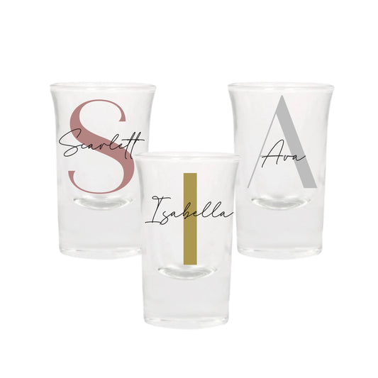 Personalised Name and Large Initial/Birthday Milestone Shot Glass | Personalised Name and Age Wine Shot Glass | 18th 21st 30th 40th 50th