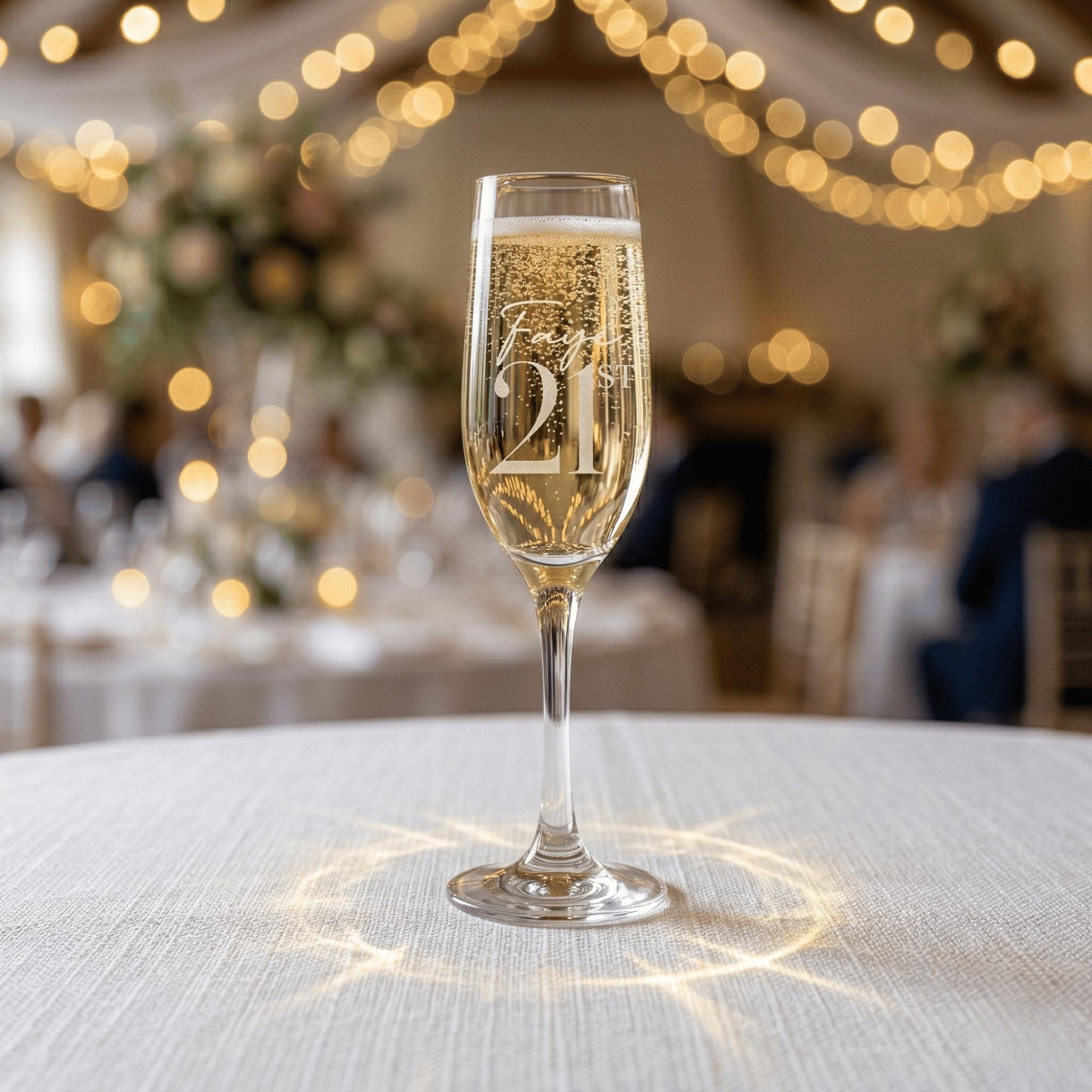 Personalised Champagne Flute | Milestone Birthday Engraved Glass (215ml)