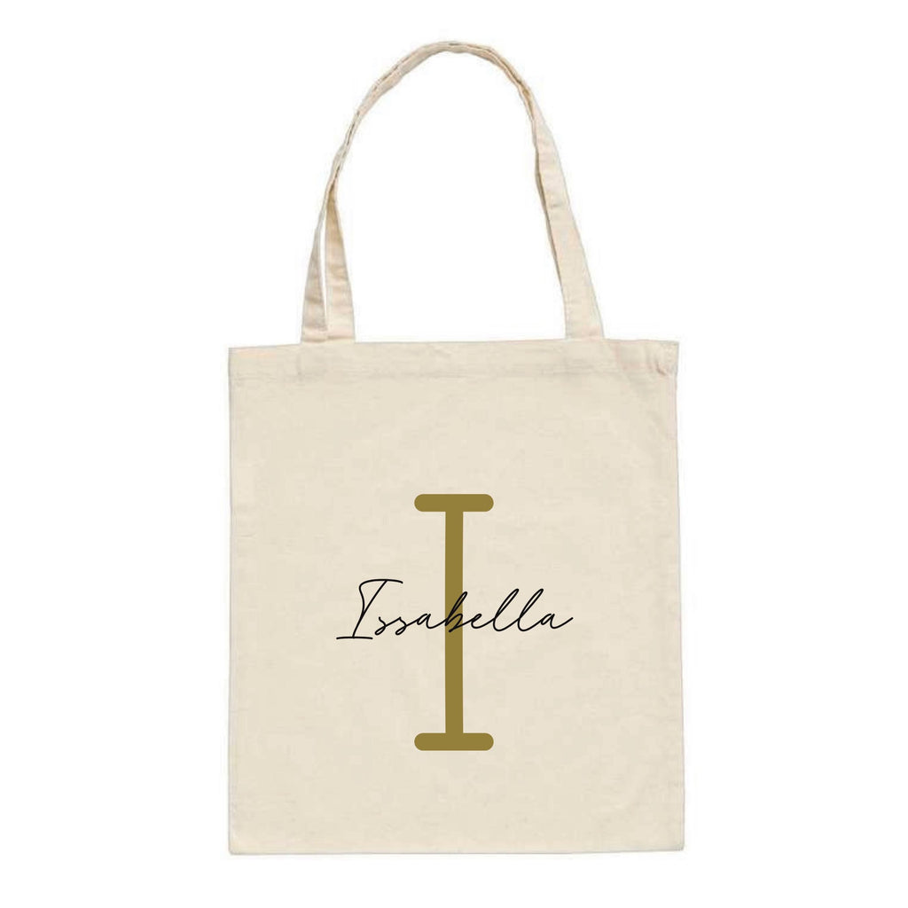 Traditional Style Personalised Initial Tote Bag | Classic Layered Design