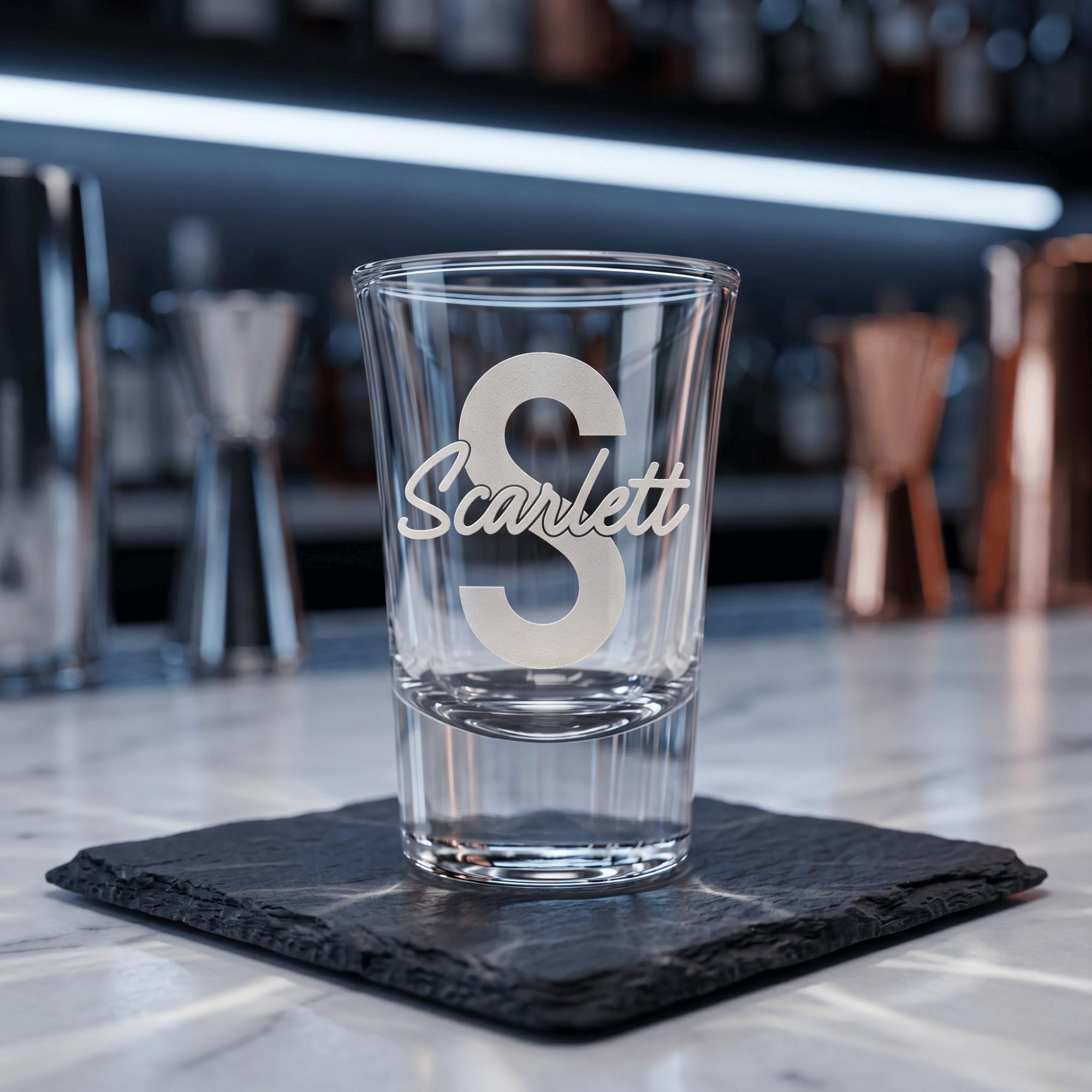 Personalised engraved 25ml shot glass bespoke milestone keepsake premium drinkware for Australian birthdays